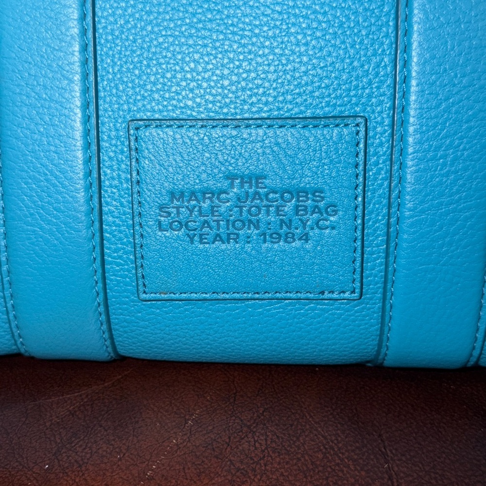 SOLD🔥🔥🔥Marc Jacobs Blue The Leather Small Tote Satchel Crossbody Bag - Picture 5 of 15